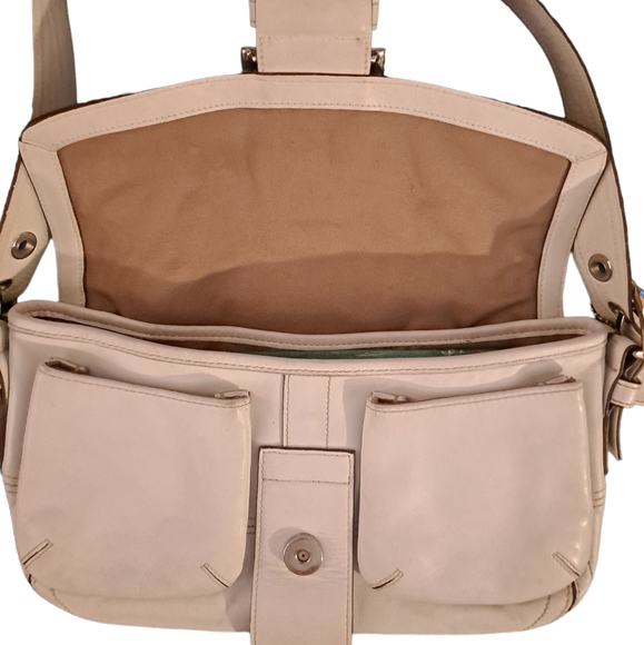 🟥🟧🟨 SALE $50 🟨🟧🟥 Coach White Leather Purse Handbag - Picture 7 of 15